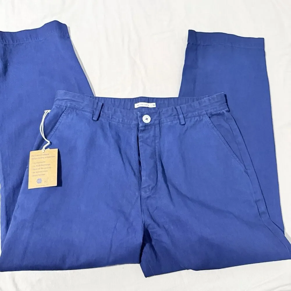 Industry Of All Nations Men’s Indigo 12 Chino Organic Cotton Pants 36 NWT